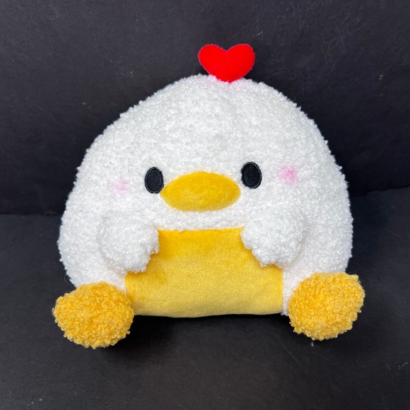 Onigiri Animals 8" Chicken Plush White Yellow Stuffed Bird Kawaii Fukuya - Picture 1 of 5